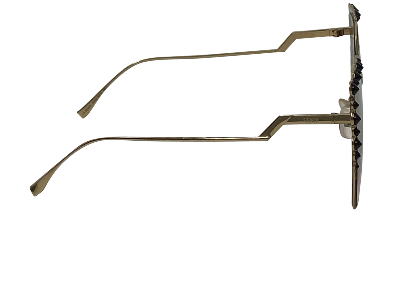 Fendi Cat Eye, 100&euro;, Accesorios, Negro/Oro, Tafetán - Acetato, Vista lateral